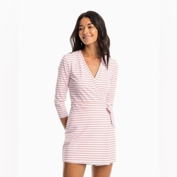 Southern Tide Moira Striped Performance Skort Romper - Picture 1 of 12